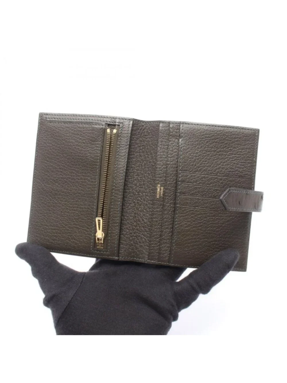 Hermes Bifold Wallet Bearn Compact Olive Green